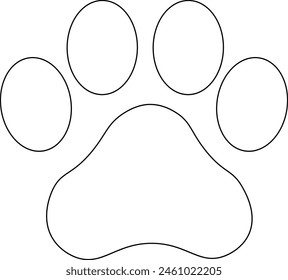 Cute dog's footprint. Vector animals silhouette. Pet icon on a white background. Good for logo, sticker, bunner, desing for children
