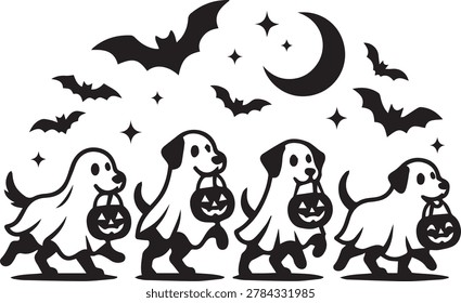 Cute dogs in ghost
