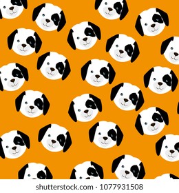 cute dogs heads pattern characters