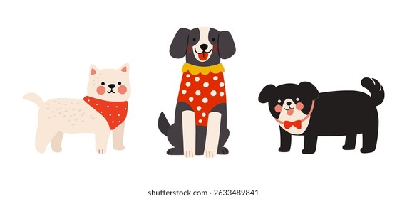 cute dogs illustration, dog collection