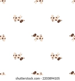 Cute dogs Jack Russell Terrier. Fanny animals . Vector hand drawn seamless pattern. Perfect for baby, kids apparel, print design, textile. White background.