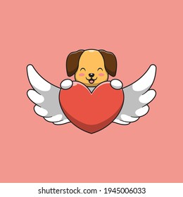 cute dogs with love angels