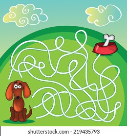 Cute Dog's Maze Game -help dog find his  bone