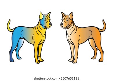 Cute dogs and puppies. vector