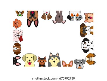 Cute Dogs Rectangle Frame Stock Vector (Royalty Free) 670992739 ...