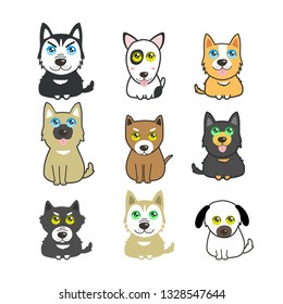 cute dogs set