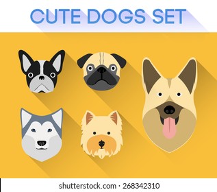 Cute dogs set