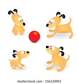 Cute dogs set. vector collection of puppies