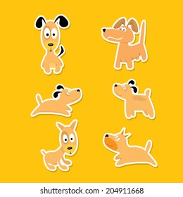 Cute dogs set. vector collection of puppy