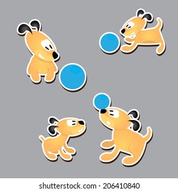 Cute dogs set. vector collection of puppy