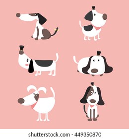 Cute dogs set. vector collection of puppies