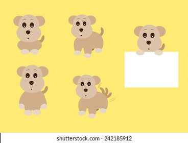 cute dogs set vector illustration with different manners