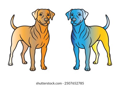 Cute dogs set. vector illustration.