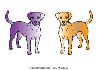 Cute dogs set. vector illustration.