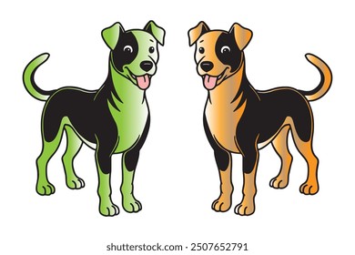 Cute dogs set. vector illustration.