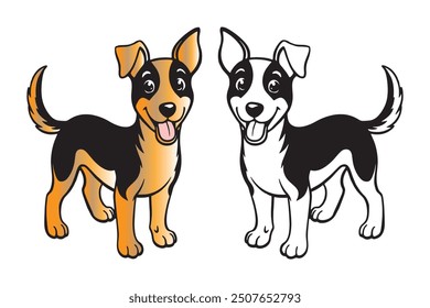 Cute dogs set. vector illustration.