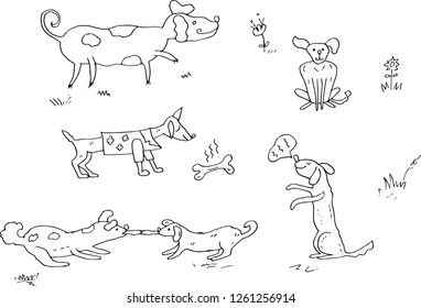 Cute dogs. Vector illustration.