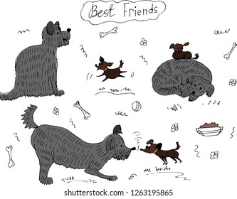Cute dogs. Vector illustration.