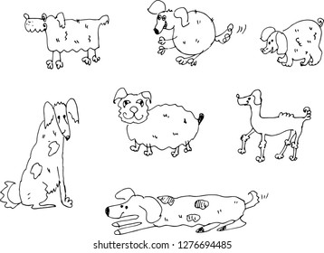 Cute dogs. Vector illustration.