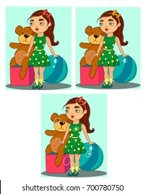 cute doll and bear Find differences 