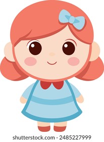 cute doll vector design with a white background