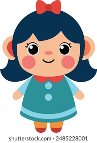 cute doll vector design with a white background