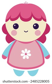 cute doll vector design with a white background