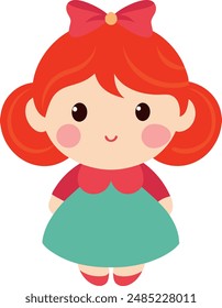 cute doll vector design with a white background