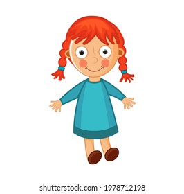 Cute doll vector illustration isolated on white background
