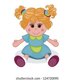  Cute doll. Vector illustration on white background