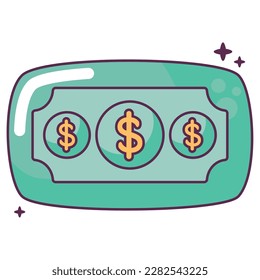 cute dollar design over white