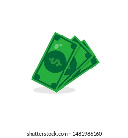 cute dollar money.banknote in comic style. cartoon style. vector illustration