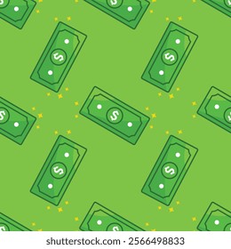 Cute dollar vector seamless pattern. Creative texture for fabric, textile