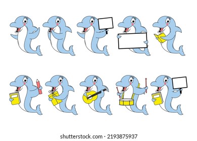 cute dolphin animal cartoon illustration