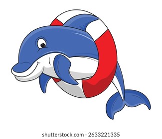 Cute Dolphin Animal cartoon Illustration