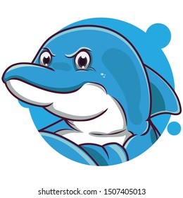 cute dolphin avatar with yellow background
