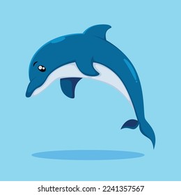 Cute Dolphin Cartoon Character Illustration