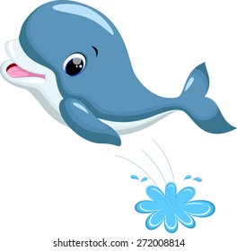 Cute Dolphin Cartoon Jumping