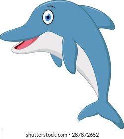 Cute dolphin cartoon jumping