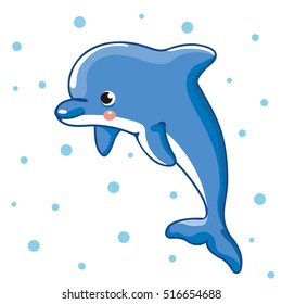 cute dolphin cartoon jumping
