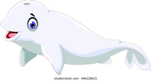 cute dolphin cartoon smiling