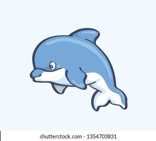 cute dolphin cartoon vector design, funny dolphin