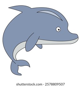 Cute dolphin cartoon vector illustration