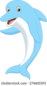 cute dolphin cartoon waving 