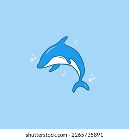 Cute dolphin character design illustration faceless animals