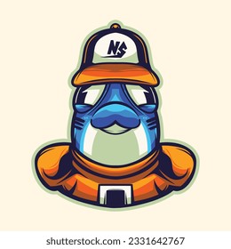 cute Dolphin character vector art