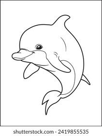 cute dolphin coloring book for children