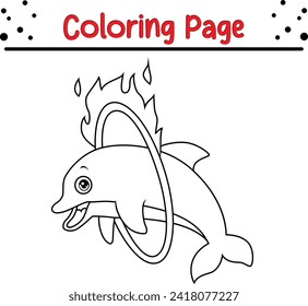 cute dolphin coloring page for kids