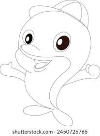 cute dolphin coloring page for kids