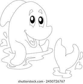 cute dolphin coloring page for kids